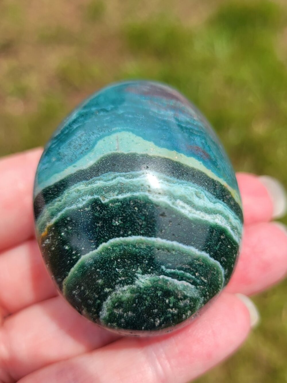 Ocean Jasper Palm Stone (OJ417)